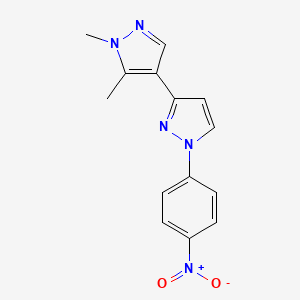 molecular formula C14H13N5O2 B10914292 1',5'-dimethyl-1-(4-nitrophenyl)-1H,1'H-3,4'-bipyrazole 