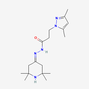 3-(3,5-dimethyl-1H-pyrazol-1-yl)-N'-(2,2,6,6-tetramethylpiperidin-4-ylidene)propanehydrazide