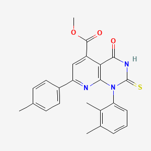 molecular formula C24H21N3O3S B10914316 Methyl 1-(2,3-dimethylphenyl)-7-(4-methylphenyl)-4-oxo-2-sulfanyl-1,4-dihydropyrido[2,3-d]pyrimidine-5-carboxylate 