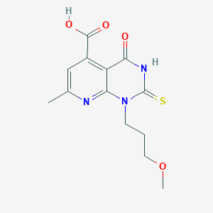 1-(3-Methoxypropyl)-7-methyl-4-oxo-2-sulfanyl-1,4-dihydropyrido[2,3-d]pyrimidine-5-carboxylic acid