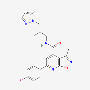 6-(4-fluorophenyl)-3-methyl-N-[2-methyl-3-(5-methyl-1H-pyrazol-1-yl)propyl][1,2]oxazolo[5,4-b]pyridine-4-carboxamide