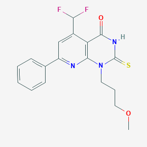 5-(difluoromethyl)-1-(3-methoxypropyl)-7-phenyl-2-sulfanylpyrido[2,3-d]pyrimidin-4(1H)-one