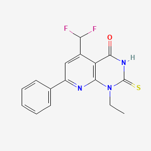 5-(difluoromethyl)-1-ethyl-7-phenyl-2-sulfanylpyrido[2,3-d]pyrimidin-4(1H)-one