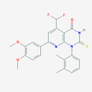 5-(difluoromethyl)-7-(3,4-dimethoxyphenyl)-1-(2,3-dimethylphenyl)-2-sulfanylpyrido[2,3-d]pyrimidin-4(1H)-one