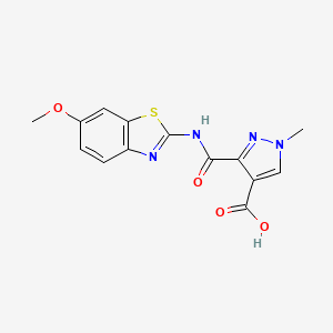 3-[(6-methoxy-1,3-benzothiazol-2-yl)carbamoyl]-1-methyl-1H-pyrazole-4-carboxylic acid