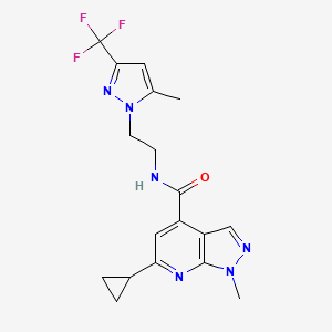 6-cyclopropyl-1-methyl-N-{2-[5-methyl-3-(trifluoromethyl)-1H-pyrazol-1-yl]ethyl}-1H-pyrazolo[3,4-b]pyridine-4-carboxamide