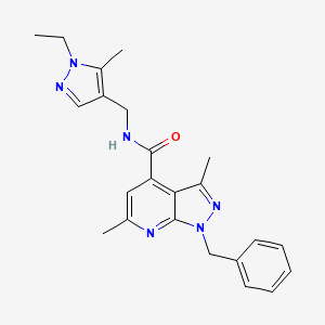 1-benzyl-N-[(1-ethyl-5-methyl-1H-pyrazol-4-yl)methyl]-3,6-dimethyl-1H-pyrazolo[3,4-b]pyridine-4-carboxamide