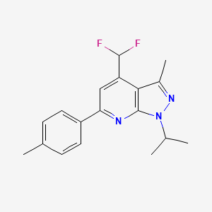 4-(difluoromethyl)-3-methyl-6-(4-methylphenyl)-1-(propan-2-yl)-1H-pyrazolo[3,4-b]pyridine