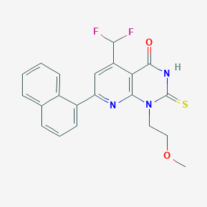 5-(difluoromethyl)-1-(2-methoxyethyl)-7-(naphthalen-1-yl)-2-sulfanylpyrido[2,3-d]pyrimidin-4(1H)-one