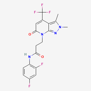 N-(2,4-Difluorophenyl)-2,6-dihydro-2,3-dimethyl-6-oxo-4-(trifluoromethyl)-7H-pyrazolo[3,4-b]pyridine-7-propanamide