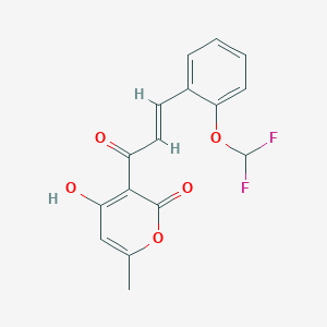 3-{(2E)-3-[2-(difluoromethoxy)phenyl]prop-2-enoyl}-4-hydroxy-6-methyl-2H-pyran-2-one