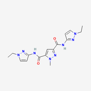 molecular formula C16H20N8O2 B10914494 N,N'-bis(1-ethyl-1H-pyrazol-3-yl)-1-methyl-1H-pyrazole-3,5-dicarboxamide 