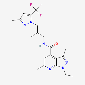 1-ethyl-3,6-dimethyl-N-{2-methyl-3-[3-methyl-5-(trifluoromethyl)-1H-pyrazol-1-yl]propyl}-1H-pyrazolo[3,4-b]pyridine-4-carboxamide