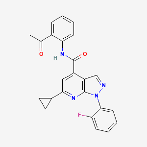 N-(2-acetylphenyl)-6-cyclopropyl-1-(2-fluorophenyl)-1H-pyrazolo[3,4-b]pyridine-4-carboxamide