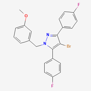 molecular formula C23H17BrF2N2O B10914515 4-bromo-3,5-bis(4-fluorophenyl)-1-(3-methoxybenzyl)-1H-pyrazole 