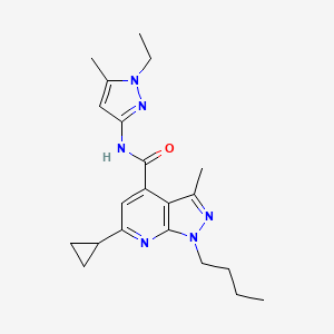 1-butyl-6-cyclopropyl-N-(1-ethyl-5-methyl-1H-pyrazol-3-yl)-3-methyl-1H-pyrazolo[3,4-b]pyridine-4-carboxamide