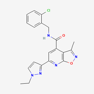 N-(2-chlorobenzyl)-6-(1-ethyl-1H-pyrazol-3-yl)-3-methyl[1,2]oxazolo[5,4-b]pyridine-4-carboxamide