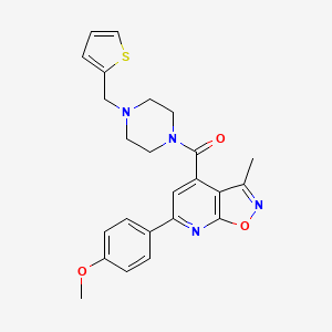 [6-(4-Methoxyphenyl)-3-methyl[1,2]oxazolo[5,4-b]pyridin-4-yl][4-(thiophen-2-ylmethyl)piperazin-1-yl]methanone