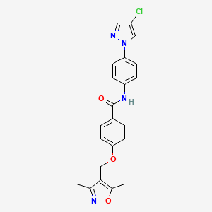 N-[4-(4-chloro-1H-pyrazol-1-yl)phenyl]-4-[(3,5-dimethyl-1,2-oxazol-4-yl)methoxy]benzamide