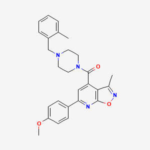 molecular formula C27H28N4O3 B10914616 [6-(4-Methoxyphenyl)-3-methyl[1,2]oxazolo[5,4-b]pyridin-4-yl][4-(2-methylbenzyl)piperazin-1-yl]methanone 