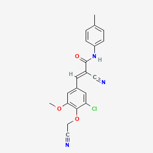 (2E)-3-[3-chloro-4-(cyanomethoxy)-5-methoxyphenyl]-2-cyano-N-(4-methylphenyl)prop-2-enamide