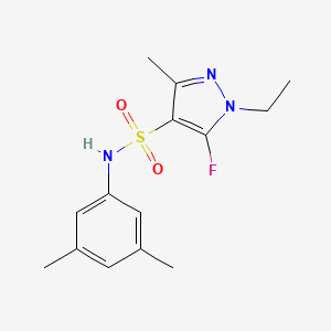 molecular formula C14H18FN3O2S B10914626 N-(3,5-Dimethylphenyl)-1-ethyl-5-fluoro-3-methyl-1H-pyrazole-4-sulfonamide 