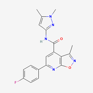 molecular formula C19H16FN5O2 B10914632 N-(1,5-dimethyl-1H-pyrazol-3-yl)-6-(4-fluorophenyl)-3-methyl[1,2]oxazolo[5,4-b]pyridine-4-carboxamide 