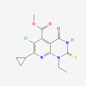 Methyl 6-chloro-7-cyclopropyl-1-ethyl-4-oxo-2-sulfanyl-1,4-dihydropyrido[2,3-d]pyrimidine-5-carboxylate