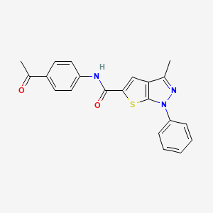 molecular formula C21H17N3O2S B10914637 N-(4-acetylphenyl)-3-methyl-1-phenyl-1H-thieno[2,3-c]pyrazole-5-carboxamide 