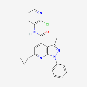 N-(2-chloropyridin-3-yl)-6-cyclopropyl-3-methyl-1-phenyl-1H-pyrazolo[3,4-b]pyridine-4-carboxamide