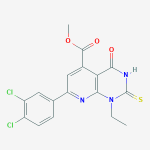 Methyl 7-(3,4-dichlorophenyl)-1-ethyl-4-oxo-2-sulfanyl-1,4-dihydropyrido[2,3-d]pyrimidine-5-carboxylate