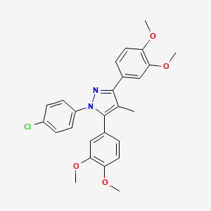 1-(4-chlorophenyl)-3,5-bis(3,4-dimethoxyphenyl)-4-methyl-1H-pyrazole