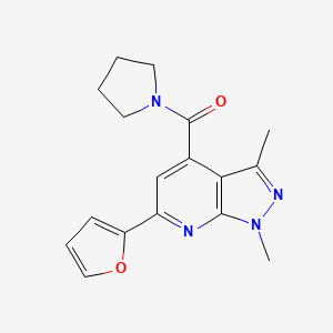 [6-(furan-2-yl)-1,3-dimethyl-1H-pyrazolo[3,4-b]pyridin-4-yl](pyrrolidin-1-yl)methanone