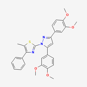 2-[3,5-bis(3,4-dimethoxyphenyl)-1H-pyrazol-1-yl]-5-methyl-4-phenyl-1,3-thiazole