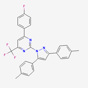 2-[3,5-bis(4-methylphenyl)-1H-pyrazol-1-yl]-4-(4-fluorophenyl)-6-(trifluoromethyl)pyrimidine