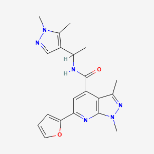 N-[1-(1,5-dimethyl-1H-pyrazol-4-yl)ethyl]-6-(furan-2-yl)-1,3-dimethyl-1H-pyrazolo[3,4-b]pyridine-4-carboxamide