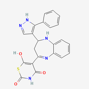 4-hydroxy-5-[2-(3-phenyl-1H-pyrazol-4-yl)-2,3-dihydro-1H-1,5-benzodiazepin-4-yl]-2H-1,3-thiazine-2,6(3H)-dione