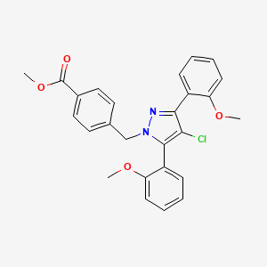 methyl 4-{[4-chloro-3,5-bis(2-methoxyphenyl)-1H-pyrazol-1-yl]methyl}benzoate