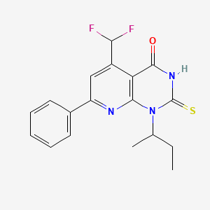 1-(butan-2-yl)-5-(difluoromethyl)-7-phenyl-2-sulfanylpyrido[2,3-d]pyrimidin-4(1H)-one