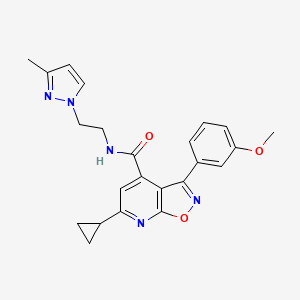 6-cyclopropyl-3-(3-methoxyphenyl)-N-[2-(3-methyl-1H-pyrazol-1-yl)ethyl][1,2]oxazolo[5,4-b]pyridine-4-carboxamide