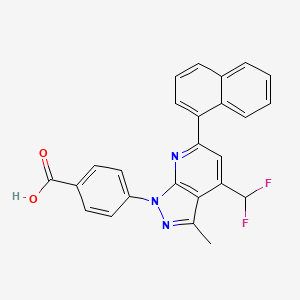 4-[4-(difluoromethyl)-3-methyl-6-(naphthalen-1-yl)-1H-pyrazolo[3,4-b]pyridin-1-yl]benzoic acid