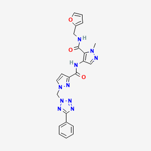 N-{5-[(furan-2-ylmethyl)carbamoyl]-1-methyl-1H-pyrazol-4-yl}-1-[(5-phenyl-2H-tetrazol-2-yl)methyl]-1H-pyrazole-3-carboxamide