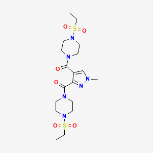 (1-methyl-1H-pyrazole-3,4-diyl)bis{[4-(ethylsulfonyl)piperazin-1-yl]methanone}