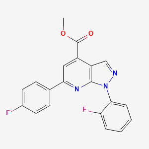 methyl 1-(2-fluorophenyl)-6-(4-fluorophenyl)-1H-pyrazolo[3,4-b]pyridine-4-carboxylate