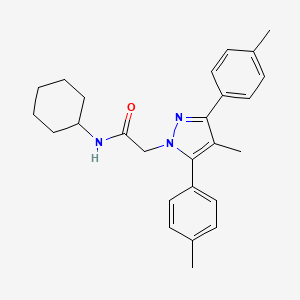 N-cyclohexyl-2-[4-methyl-3,5-bis(4-methylphenyl)-1H-pyrazol-1-yl]acetamide