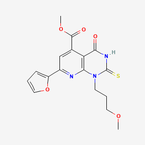 Methyl 7-(furan-2-yl)-1-(3-methoxypropyl)-4-oxo-2-sulfanyl-1,4-dihydropyrido[2,3-d]pyrimidine-5-carboxylate