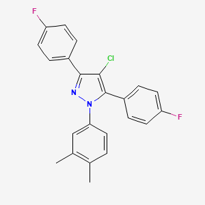 4-chloro-1-(3,4-dimethylphenyl)-3,5-bis(4-fluorophenyl)-1H-pyrazole