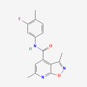 molecular formula C16H14FN3O2 B10914855 N-(3-fluoro-4-methylphenyl)-3,6-dimethyl[1,2]oxazolo[5,4-b]pyridine-4-carboxamide 