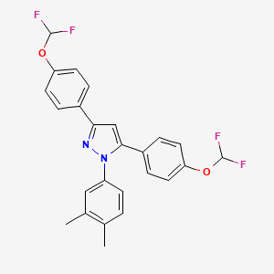 3,5-bis[4-(difluoromethoxy)phenyl]-1-(3,4-dimethylphenyl)-1H-pyrazole