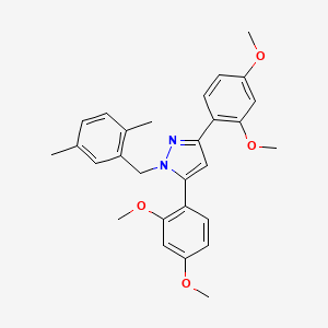 3,5-bis(2,4-dimethoxyphenyl)-1-(2,5-dimethylbenzyl)-1H-pyrazole